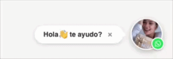 Demostración del botón flotante de WhatsApp con foto de asesor en una tienda Shopify